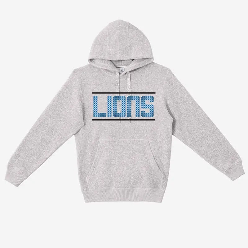 Men's Detroit Cozy Sweatshirt Hoodie - Classic Mid-Weight Cotton Knit Fabric, Long Sleeve, Textured Ribbed Graphic...