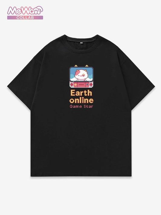 Men's Earth Online Game Star T-shirt, Regular Fit Casual Short Sleeve Crew Neck T-shirt for Daily Wear, Men's Top for...