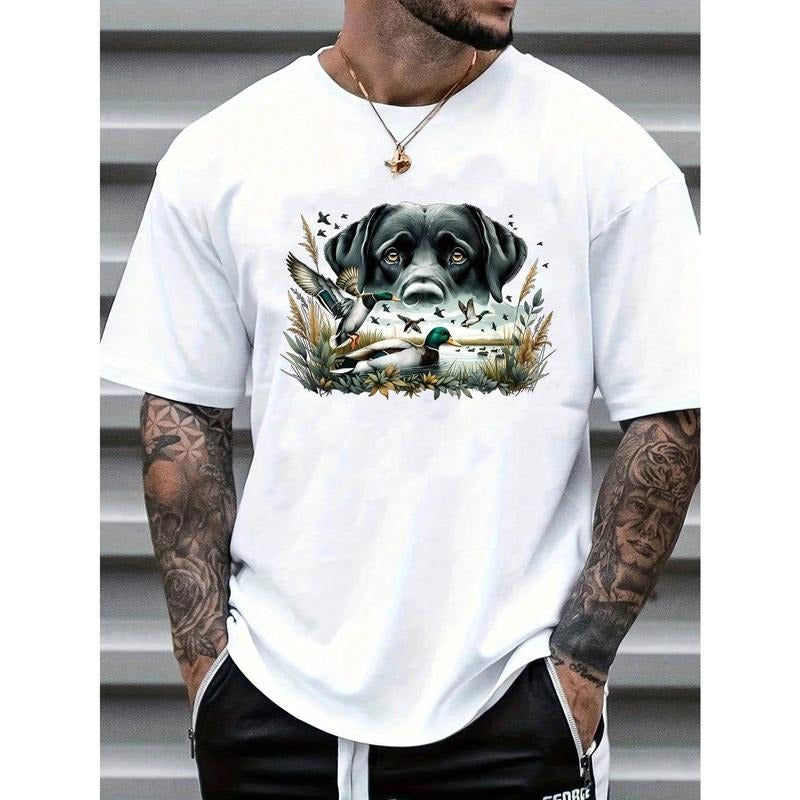 Men's Fashion Labrador Retriever Hunting Duck Print T-Shirt Made in USA Hoodie, Sweatshirt | WearSparks.com