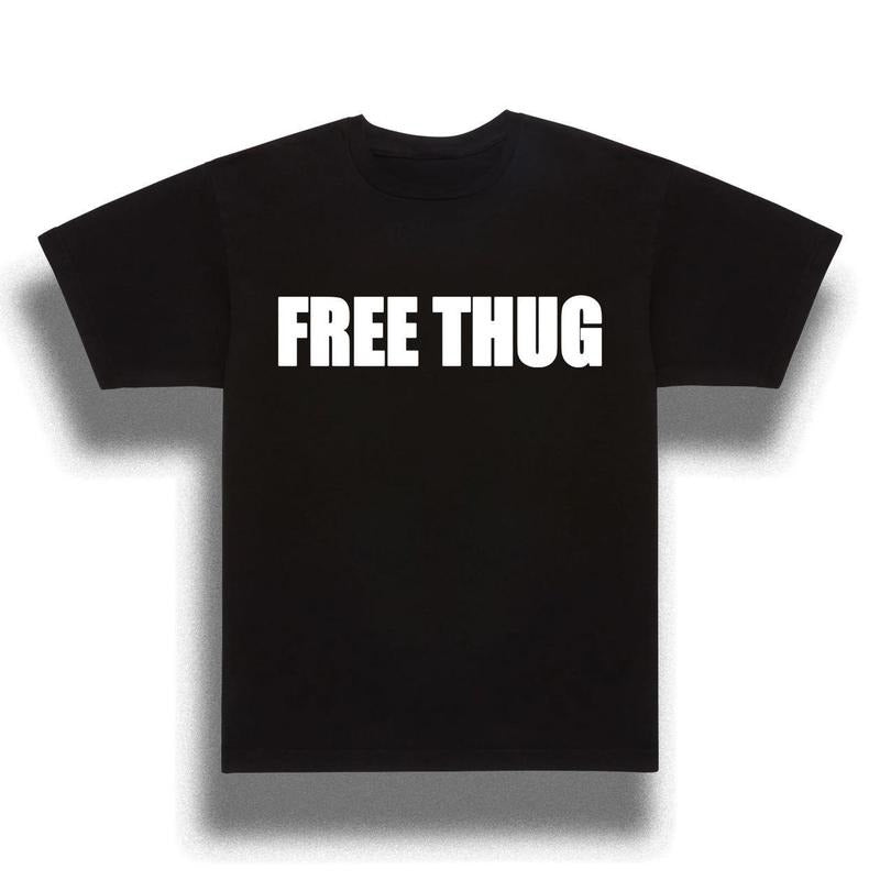Men's Free Thuggg and White T-shirt Casual Classic Hoodie, Sweatshirt | WearSparks.com