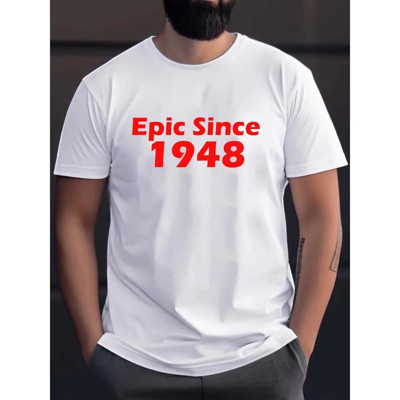 Men's Fun Graphic Tee - Casual Short Sleeve, Crew Neck, Cotton Blend, Machine Washable
