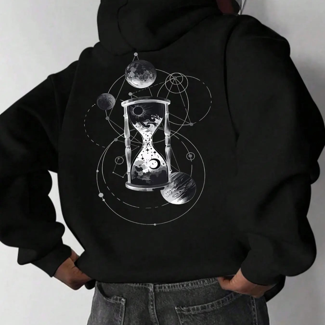 Men's Galaxy Print Drop Shoulder Thermal Lined Hoodie, Regular Fit Fashion Casual Drawstring Pocket Hooded Sweatshirt for...