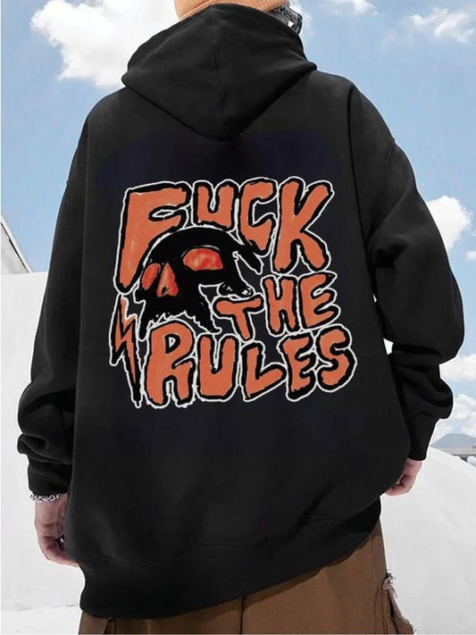 Men's Letter Print Drop Shoulder Thermal Lined Hoodie, Fashion Casual Regular Fit Drawstring Pocket Hooded Sweatshirt for...