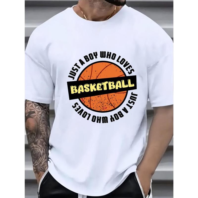 Men's New Stylish Casual Sports, BASKETBALL Printed T-shirt Short Sleeve Outdoor Fitness Summer Round Neck T-shirt made...