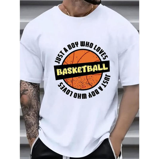 Men's New Stylish Casual Sports, BASKETBALL Printed T-shirt Short Sleeve Outdoor Fitness Summer Round Neck T-shirt made...