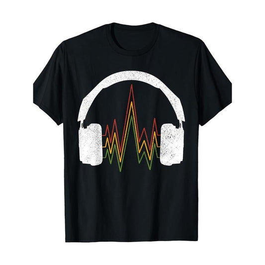 Men's Premium Cotton T-Shirt with Music Headphones Design