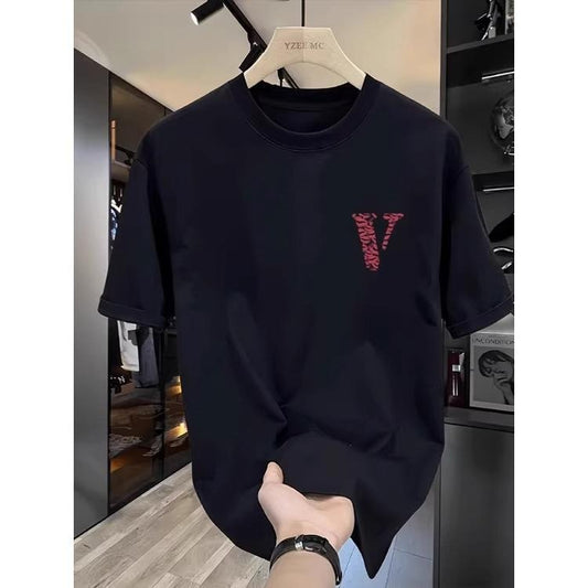 Men's Pure Cotton Short Sleeve T-Shirt Summer New 2025 Loose Fit Men's Trendy Brand Crew Neck Casual Half Sleeve Top...