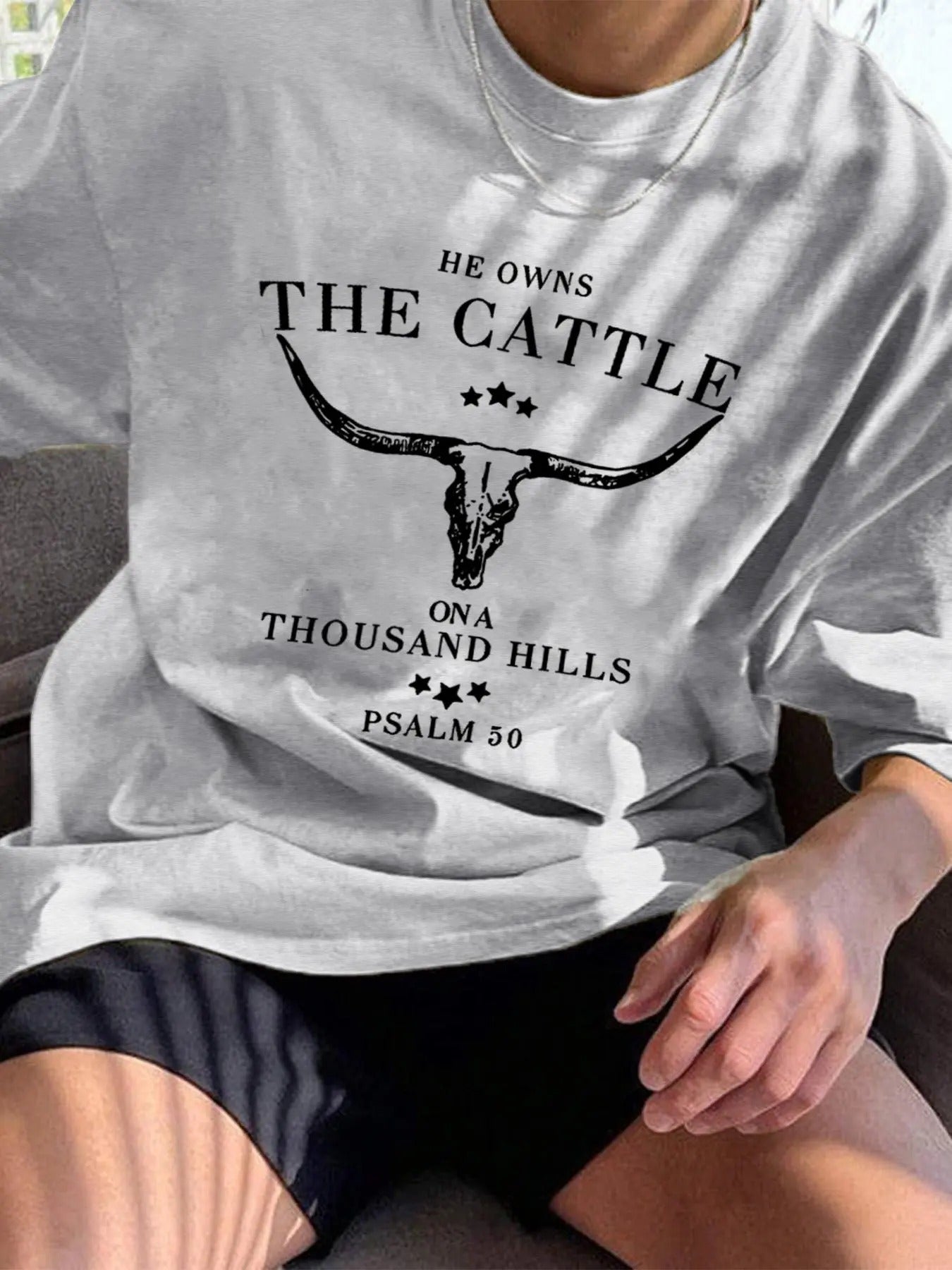 Men's Regular Fit Bull Head & Letter Print Round Neck Tee, Casual Short Sleeve Crew Neck T-shirt for Daily Wear, Fashion...