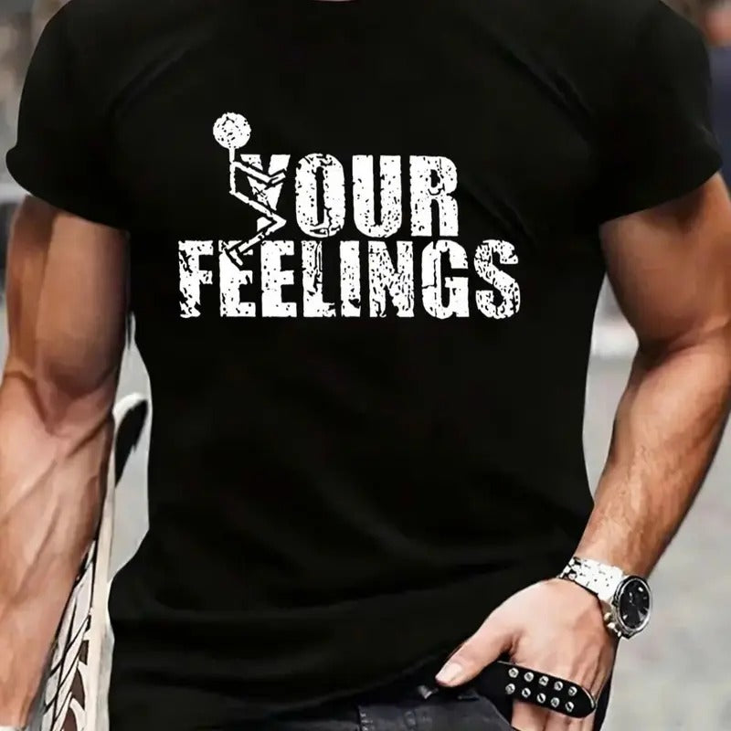 Men's Regular Fit Letter Print Round Neck Tee, Casual Short Sleeve Crew Neck Graphic T-shirt for Summer, Men's Top for...