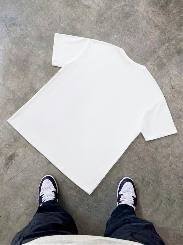Men's Regular Fit Star & Letter Print Round Neck Tee, Casual Short Sleeve Crew Neck T-Shirt for Summer, Fashion Men's Top...