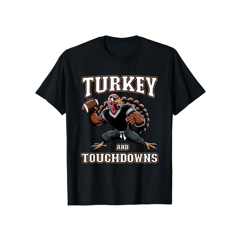 Men's Thanksgiving Turkey & Touchdowns T-Shirt