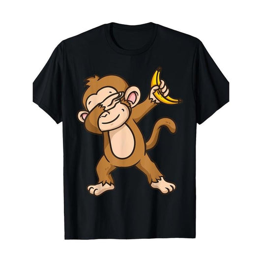 Men's Tropical Monkey & Banana Print Cotton Tee