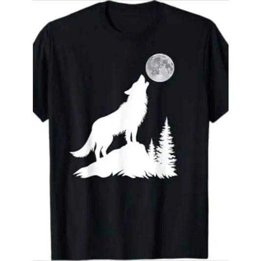 Men's Wolf T-Shirt, Wolf Howls at the Moon, Wolf T-Shirt Made in USA Hoodie, Sweatshirt | WearSparks.com