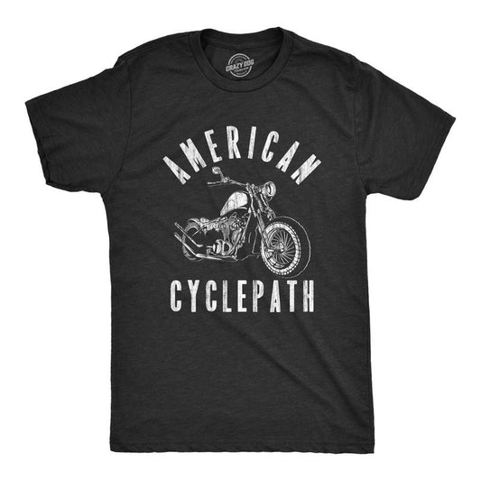 Mens American Cyclepath T Shirt Funny Insane Motorcycle Riding Tee For Guys Mens Funny T Shirts Cool Tees Soft Stylish...