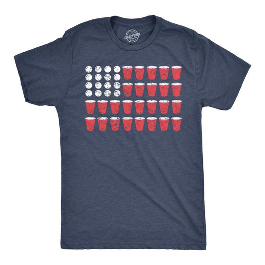 Mens American Flag Beer Pong T Shirt Funny Fourth Of July Drinking Tee for Guys Mens Funny T Shirts Cool Tees Soft...