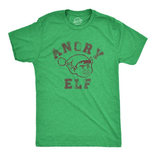 Mens Angry Elf T Shirt Funny Xmas Party Pissed Off Elves Santas Helpers Tee For Guys Mens Funny T Shirts Cool Tees Soft...