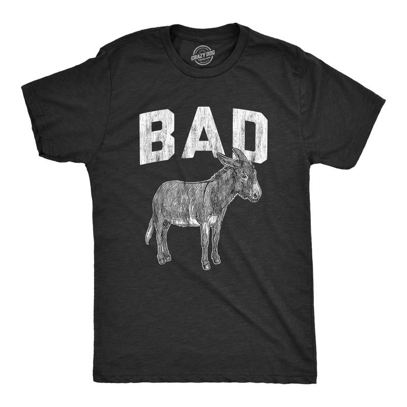 Mens Bad Ass T Shirt Funny Donkey Jackass Sarcastic Graphic Novelty Tee Mens Funny T Shirts Cool Tees Soft Stylish Casual...