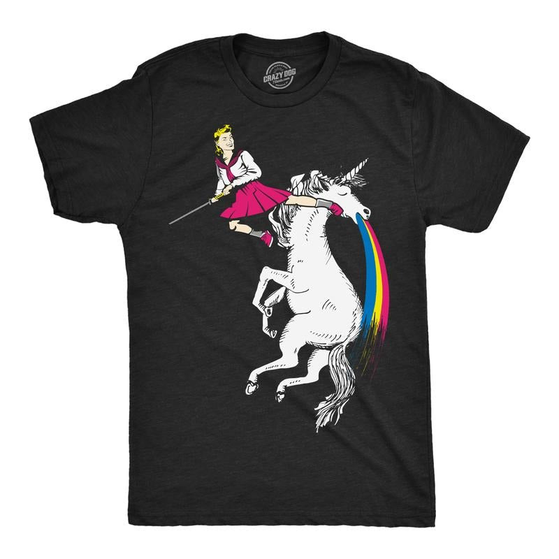 Mens Badass Barbara Funny T Shirt Unicorn Graphic Tee for Men Mens Funny T Shirts Cool Tees Soft Stylish Casual Menswear...