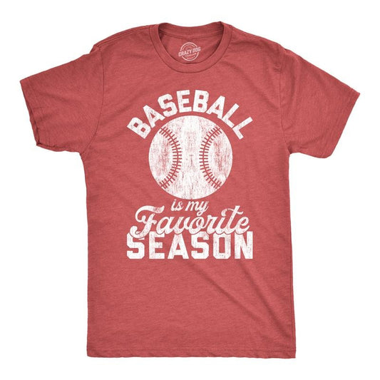 Mens Baseball Is My Favorite Season T Shirt Funny Summer Sports Softball Novelty Tee Mens Funny T Shirts Cool Tees Soft...