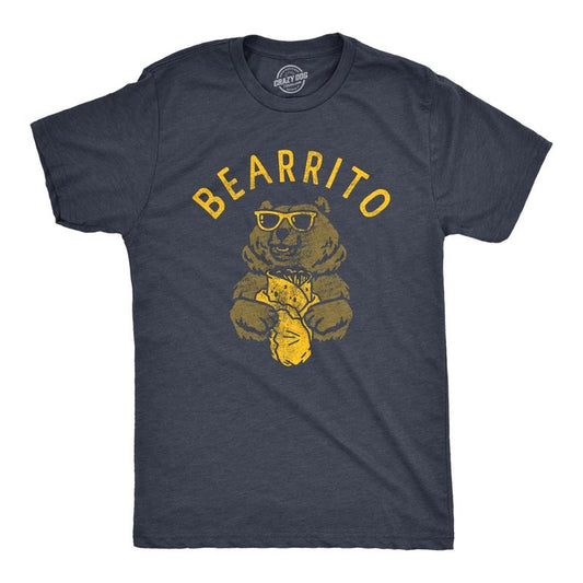 Mens Bearrito T Shirt Funny Sarcastic Bear Burrito Mexican Food Tee for Guys Mens Funny T Shirts Cool Tees Soft Stylish...