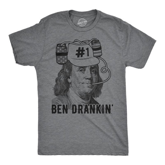 Mens Ben Drankin T shirt Funny 4th Of July Beer Drinking Patriotic USA Graphic Mens Funny T Shirts Cool Tees Soft Stylish...