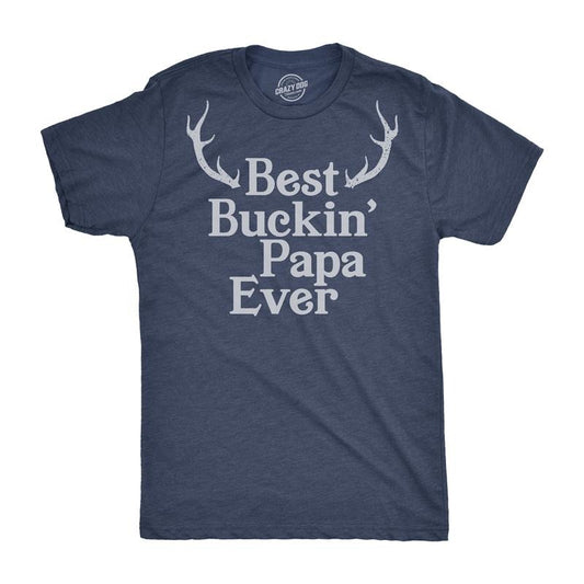 Mens Best Buckin Papa Ever T shirt Funny Fathers Day Hunting Tee Hunter Gift Dad Mens Funny T Shirts Cool Tees Soft...