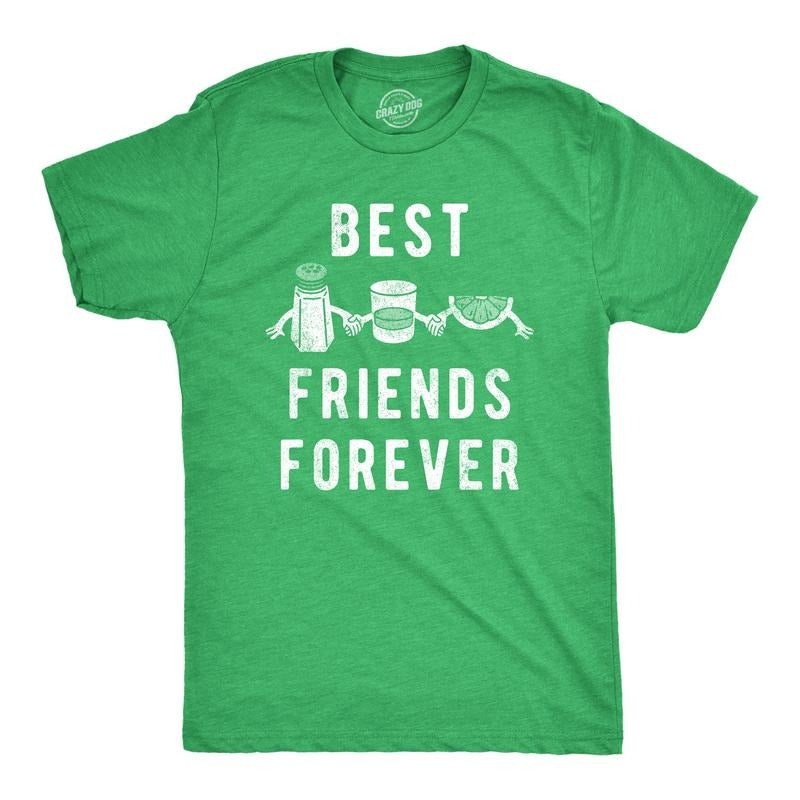 Mens Best Friends Forever T Shirt Funny Tequila Lime Salt Drinking Joke Tee For Guys Mens Funny T Shirts Cool Tees Soft...