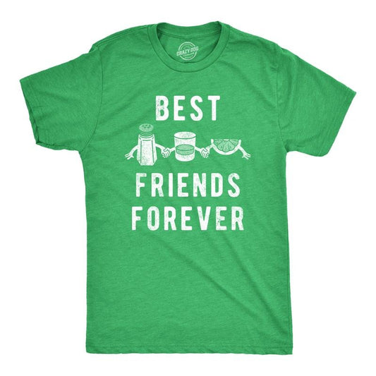 Mens Best Friends Forever T Shirt Funny Tequila Lime Salt Drinking Joke Tee For Guys Mens Funny T Shirts Cool Tees Soft...