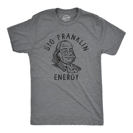 Mens Big Franklin Energy T Shirt Funny Benjamin Franklin Founding Fathers Tee For Guys Mens Funny T Shirts Cool Tees Soft...