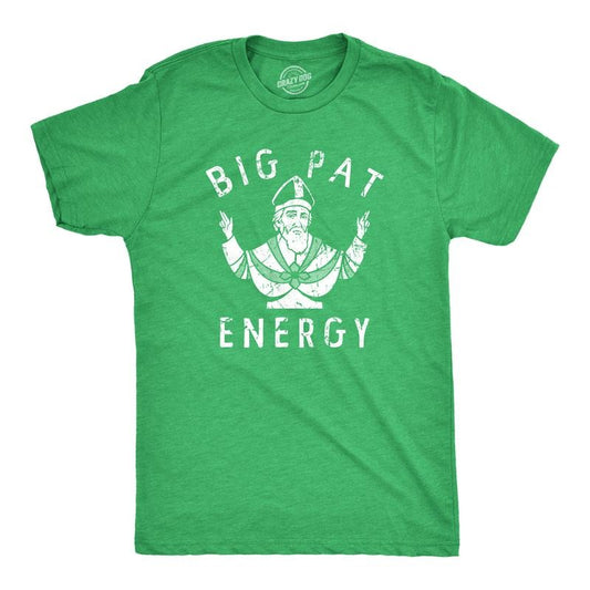 Mens Big Pat Energy T Shirt Funny Saint Patricks Day Parade Lovers Tee for Guys Mens Funny T Shirts Cool Tees Soft...