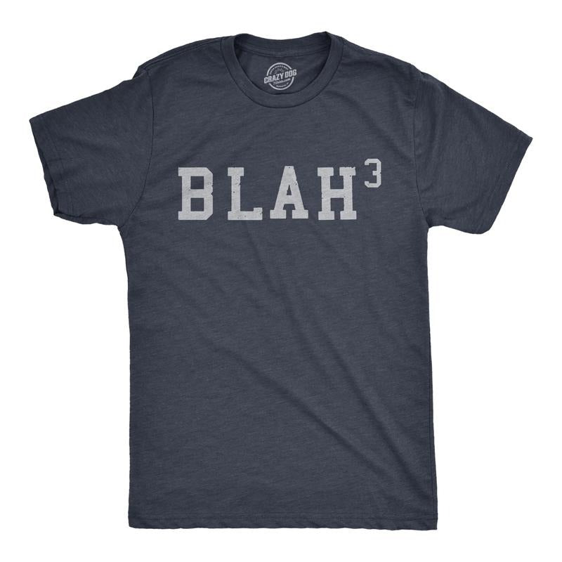 Mens Blah Cubed T Shirt Funny Sarcastic Math Joke Text Graphic Novelty Tee for Guys Mens Funny T Shirts Cool Tees Soft...