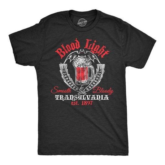 Mens Blood Light T Shirt Funny Halloween Beer Parody Vampire Tee for Guys Mens Funny T Shirts Cool Tees Soft Stylish...
