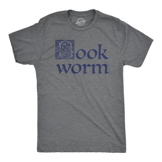 Mens Book Worm T Shirt Funny Literature Reading Lovers Tee For Guys Mens Funny T Shirts Cool Tees Soft Stylish Casual...