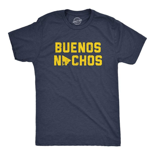 Mens Buenos Nachos T Shirt Funny Good Night Snack Nacho Cheese Graphic Novelty Tee Mens Funny T Shirts Cool Tees Soft...