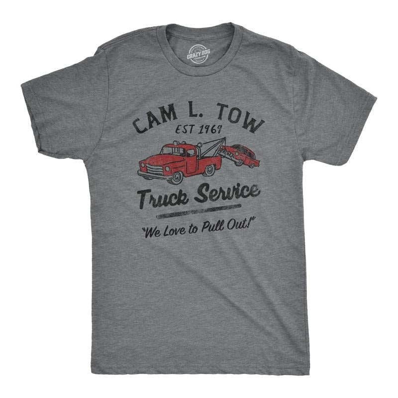 Mens Cam L Tow Truck Service T Shirt Funny Camel Tow Adult Joke Tee For Guys Hoodie, Sweatshirt | WearSparks.com
