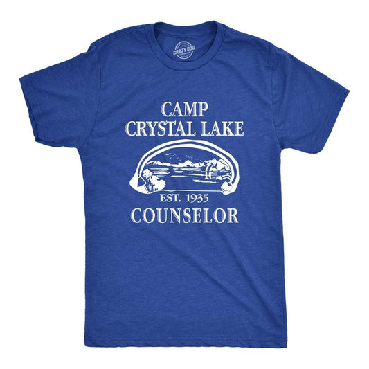 Mens Camp Crystal Lake T shirt Funny Graphic Camping Vintage Adult Novelty Tees Mens Funny T Shirts Cool Vintage Fashion...