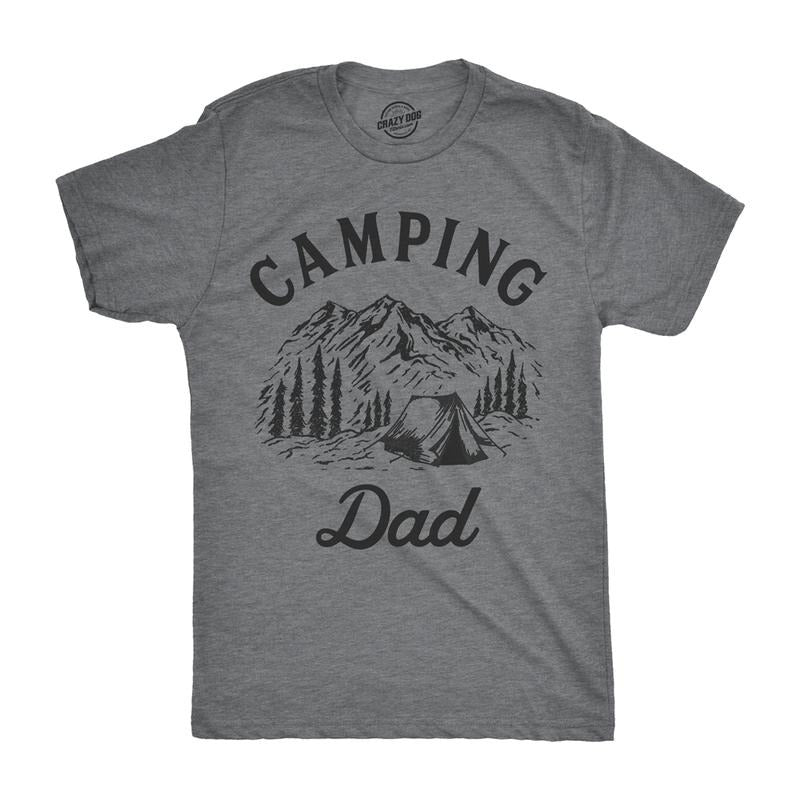 Mens Camping Dad T Shirt Cool Outdoor Vacation Fathers Day Tee Mens Funny T Shirts Cool Tees Soft Stylish Casual Menswear...