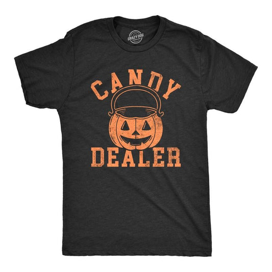 Mens Candy Dealer T Shirt Funny Halloween Trick Or Treat Candies Joke Tee for Guys Mens Funny T Shirts Cool Tees Soft...
