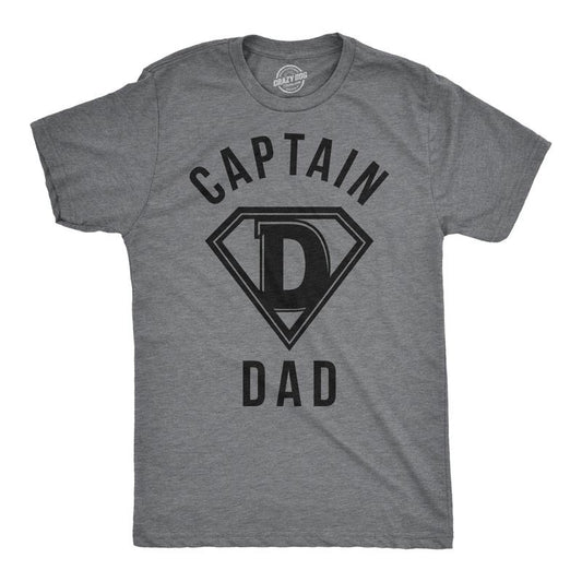 Mens Captain Dad Funny T Shirt Hilarious Hero Gift Idea for Fathers Tee Mens Funny T Shirts Cool Tees Soft Stylish Casual...