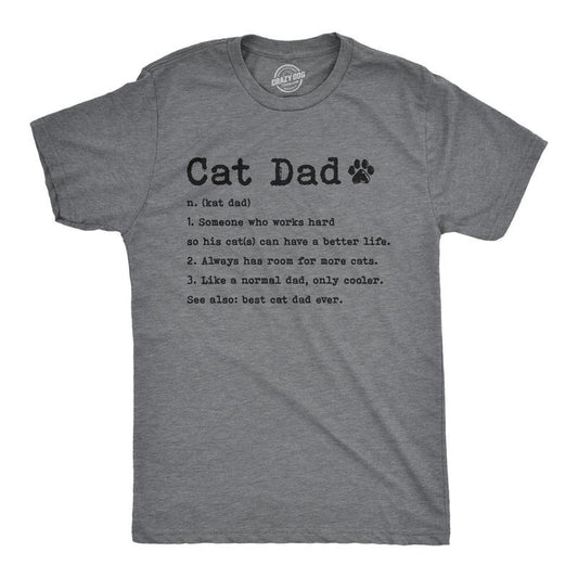 Mens Cat Dad Definition T Shirt Funny Father's Day Pet Kitty Animal Lover Graphic Tee Mens Funny T Shirts Cool Tees Soft...