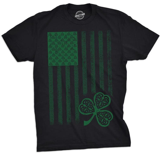 Mens Celtic USA Flag T Shirt Clover Graphic Cool Saint Patricks Day Tee for Guys Mens Funny T Shirts Cool Tees Soft...