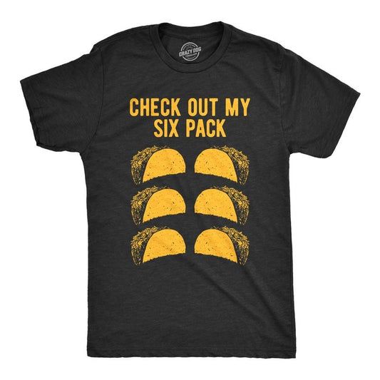 Mens Check Out My Six Pack T Shirt Funny Taco Tuesday Tee Mens Funny T Shirts Cool Tees Soft Stylish Casual Menswear...