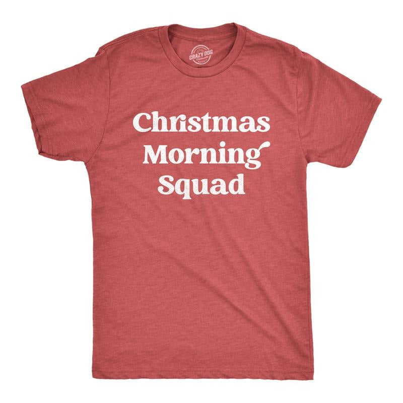 Mens Christmas Morning Squad T Shirt Funny Xmas Party Family Novelty Graphic Tee For Guys Mens Funny T Shirts Cool Tees...