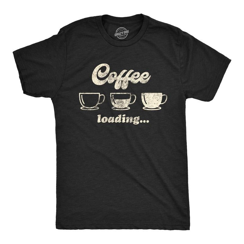 Mens Coffee Loading T Shirt Funny Mugs Caffiene Computer Novelty Tee Mens Funny T Shirts Cool Tees Soft Stylish Casual...