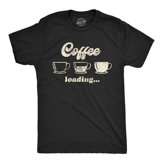 Mens Coffee Loading T Shirt Funny Mugs Caffiene Computer Novelty Tee Mens Funny T Shirts Cool Tees Soft Stylish Casual...