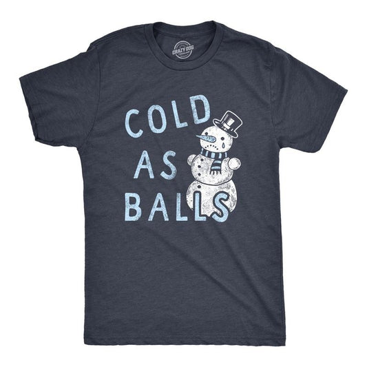 Mens Cold As Balls T Shirt Funny Sarcastic Snowman Frozen Snowball Joke Novelty Tee for Guys Mens Funny T Shirts Cool...