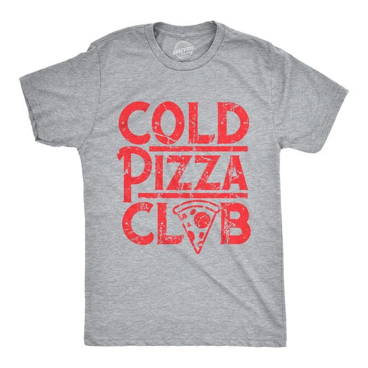 Mens Cold Pizza Club T Shirt Funny Awesome Leftover Pizza Slice Lovers Tee For Guys Mens Funny T Shirts Cool Tees Soft...