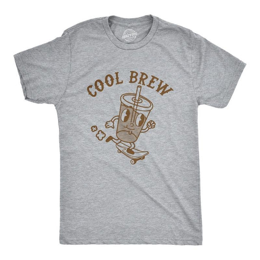 Mens Cool Brew T Shirt Funny Rad Skateboarding Cold Coffee Joke Tee For Guys Mens Funny T Shirts Cool Tees Soft Stylish...