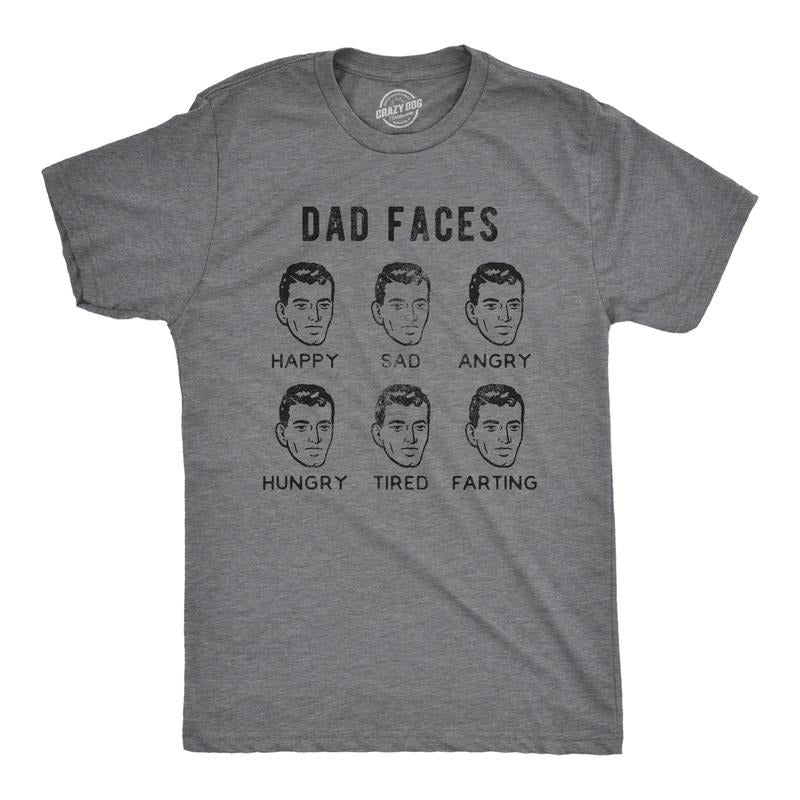 Mens Dad Faces T Shirt Funny Fathers Day Sarcastic Emotions Chart Graphic Novelty Tee Mens Funny T Shirts Cool Tees Soft...