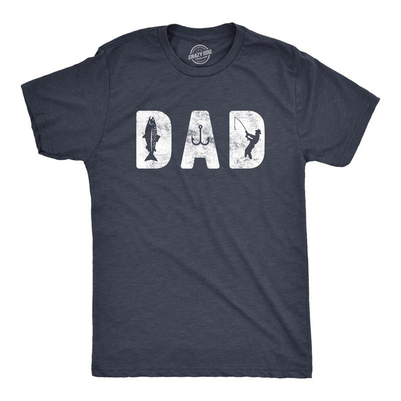 Mens Dad Fishing T Shirt Funny Fathers Day Gift For Dad Outdoor Fisherman Graphic Tee Mens Funny T Shirts Cool Tees Soft...